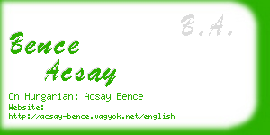 bence acsay business card
